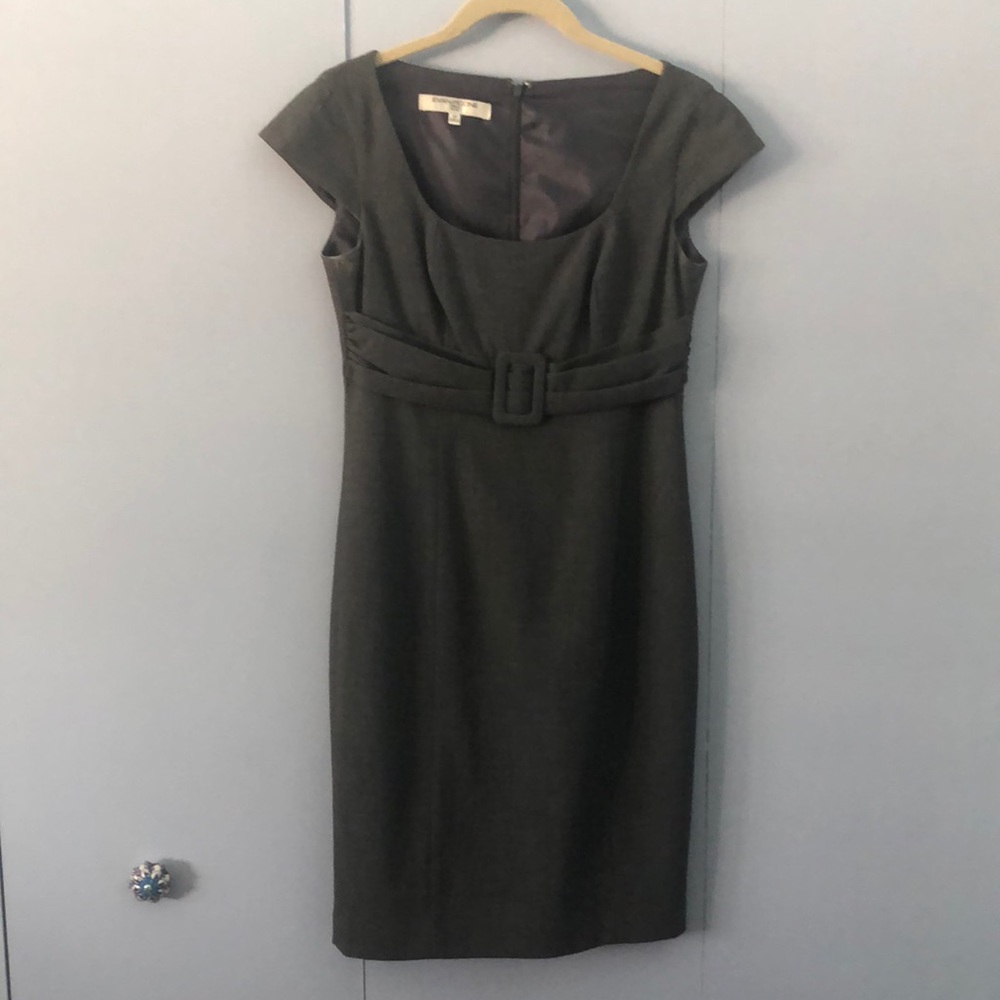 Evan Picone Dark Gray Work Dress